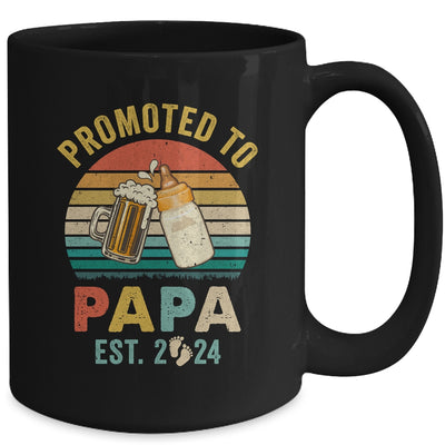 Promoted To Papa Est 2024 Vintage New Papa Fathers Day Mug | teecentury