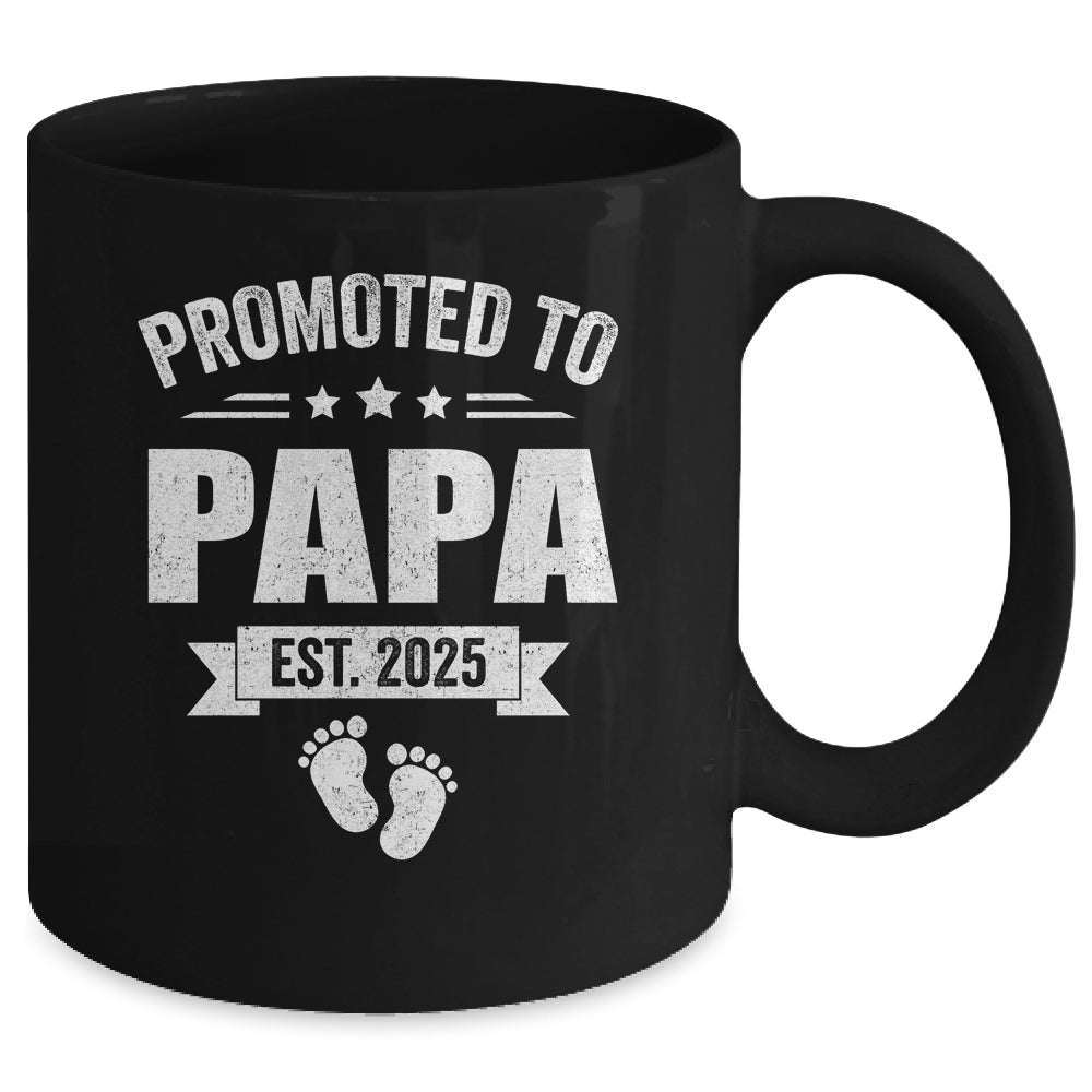 Promoted To Papa Est 2025 Fathers Day First Time New Papa Mug | teecentury
