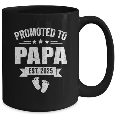 Promoted To Papa Est 2025 Fathers Day First Time New Papa Mug | teecentury