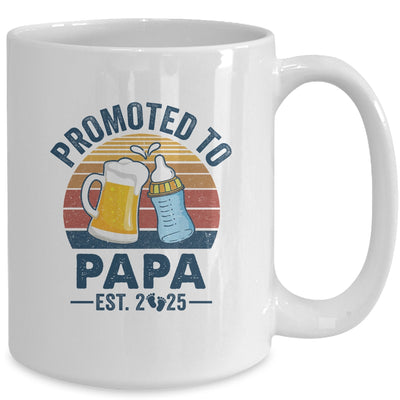 Promoted To Papa Est 2025 First Time Fathers Day Vintage Mug | teecentury