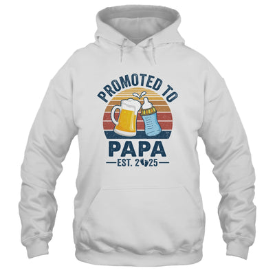 Promoted To Papa Est 2025 First Time Fathers Day Vintage Shirt & Hoodie | teecentury
