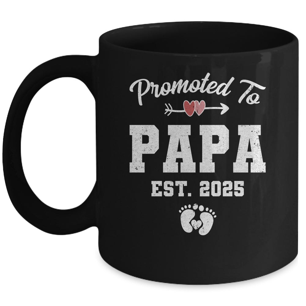 Promoted To Papa Est 2025 Funny First Time Fathers Day Mug | teecentury
