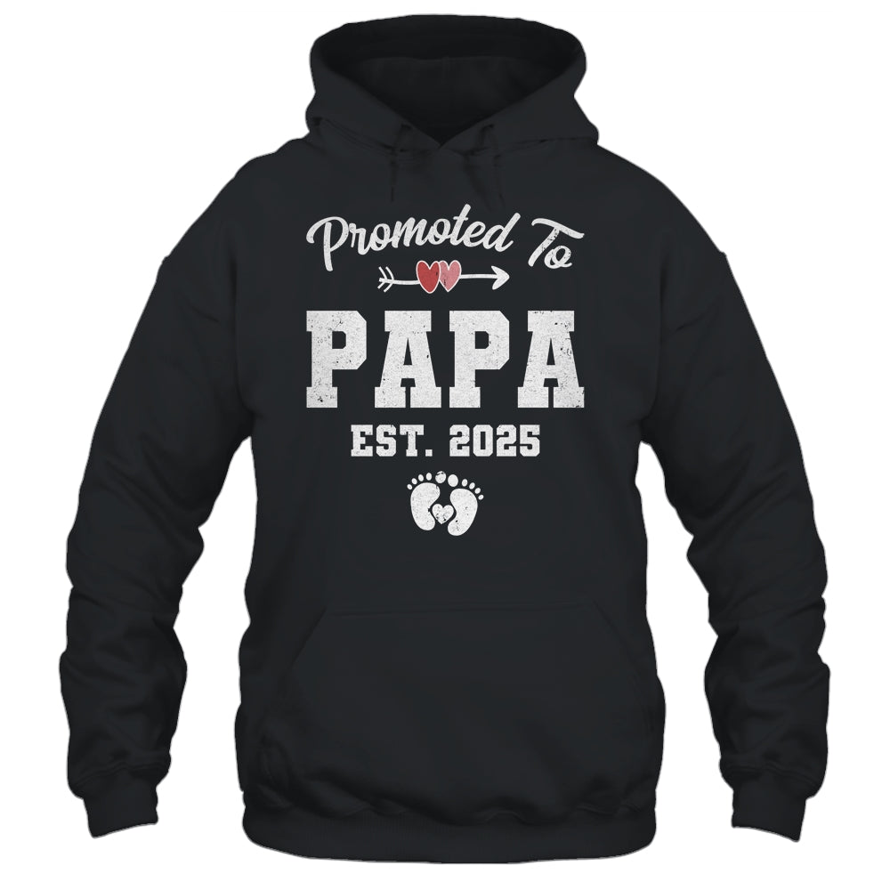 Promoted To Papa Est 2025 Funny First Time Fathers Day Shirt & Hoodie | teecentury