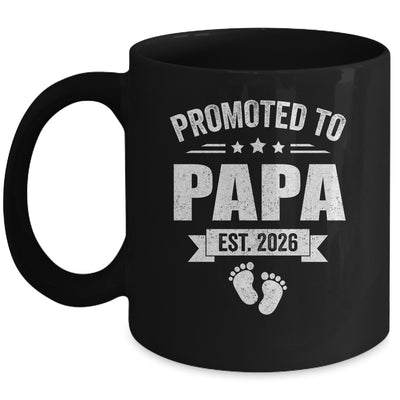 Promoted To Papa Est 2026 Fathers Day First Time New Papa Mug | teecentury