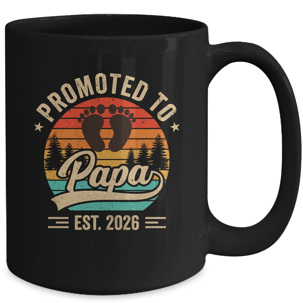 Promoted To Papa Est 2026 Grandparents Baby Announcement Mug | teecentury
