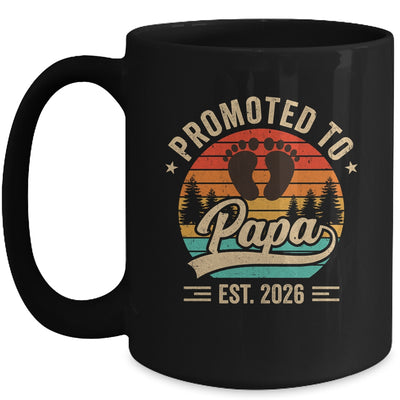 Promoted To Papa Est 2026 Grandparents Baby Announcement Mug | teecentury