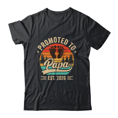Promoted To Papa Est 2026 Grandparents Baby Announcement Shirt & Hoodie | teecentury