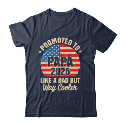 Promoted To Papa Est 2026 Soon To Be New Grandad US Flag Shirt & Hoodie | teecentury