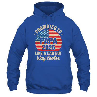Promoted To Papa Est 2026 Soon To Be New Grandad US Flag Shirt & Hoodie | teecentury