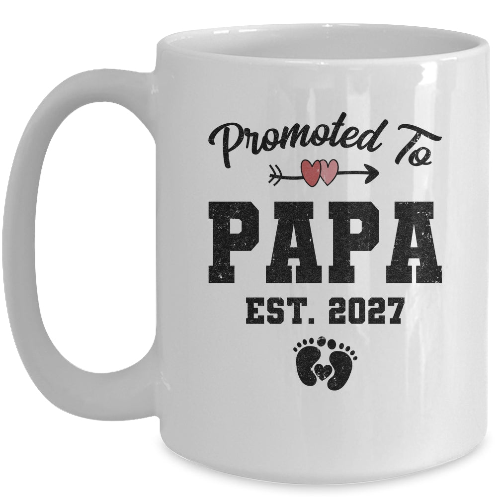 Promoted To Papa Est 2027 First Time Fathers Day Mug | teecentury