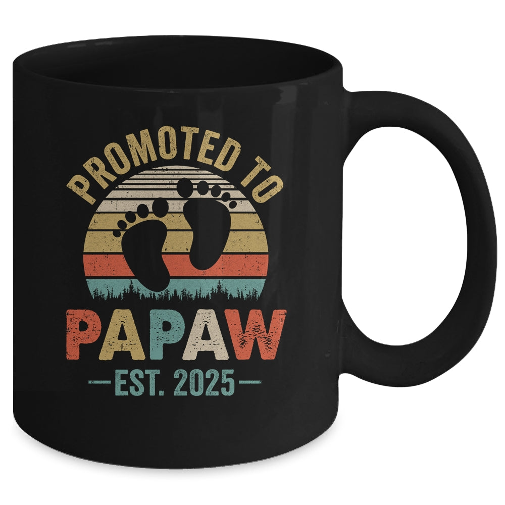 Promoted To Papaw Est 2025 Fathers Day Vintage Mug | teecentury