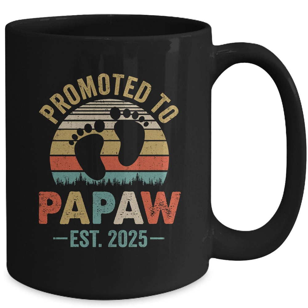 Promoted To Papaw Est 2025 Fathers Day Vintage Mug | teecentury