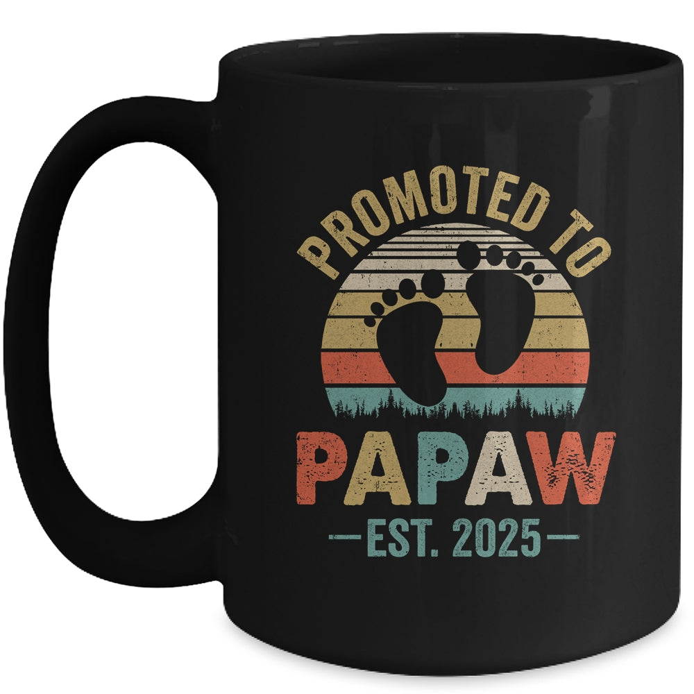 Promoted To Papaw Est 2025 Fathers Day Vintage Mug | teecentury