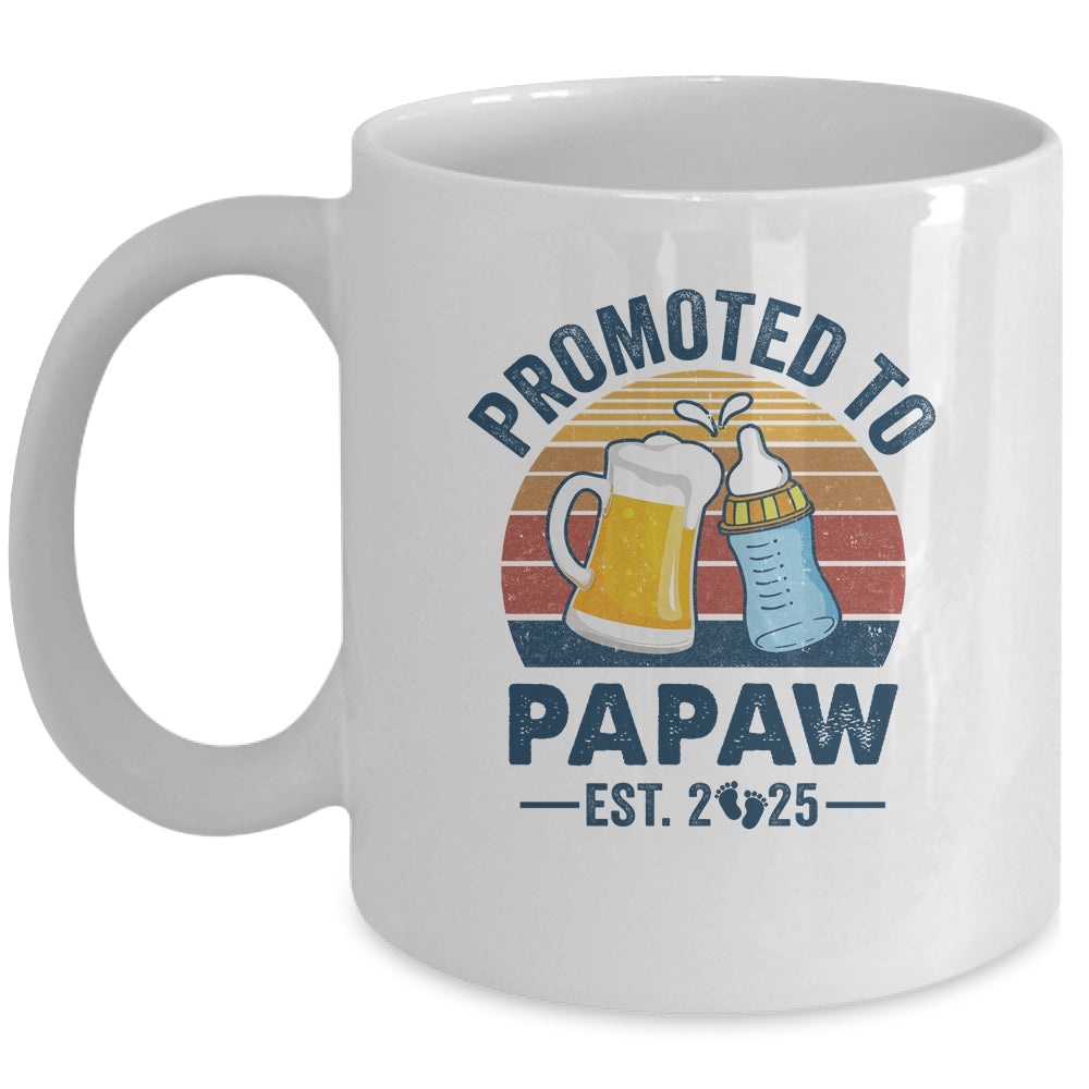 Promoted To Papaw Est 2025 First Time Fathers Day Vintage Mug | teecentury