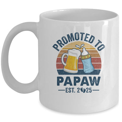 Promoted To Papaw Est 2025 First Time Fathers Day Vintage Mug | teecentury