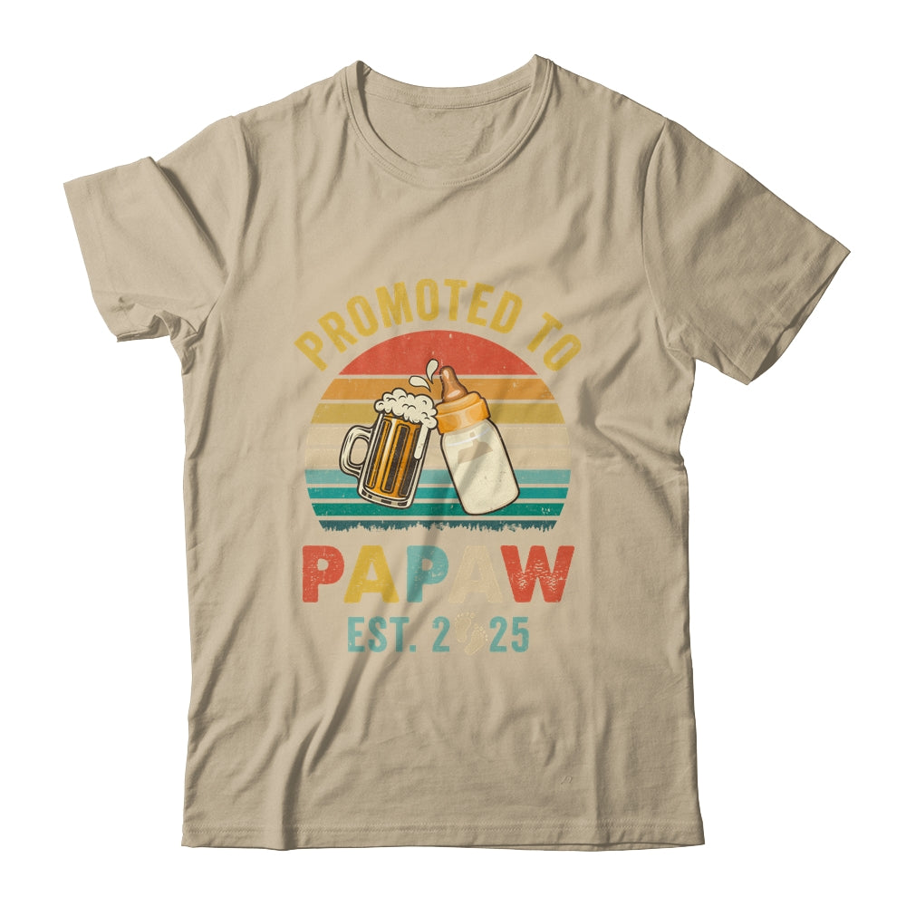 Promoted To Papaw Est 2025 Vintage New Papaw Fathers Day Shirt & Hoodie | teecentury