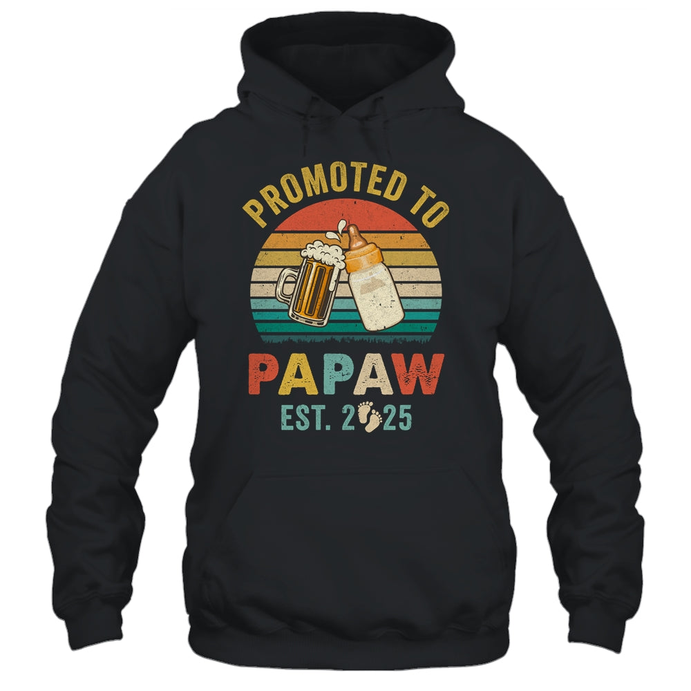 Promoted To Papaw Est 2025 Vintage New Papaw Fathers Day Shirt & Hoodie | teecentury