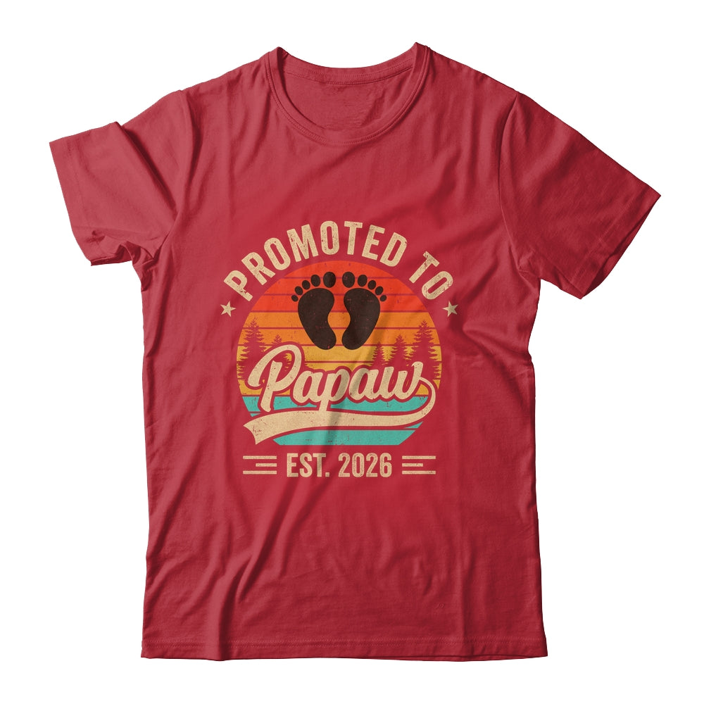 Promoted To Papaw Est 2026 Grandparents Baby Announcement Shirt & Hoodie | teecentury