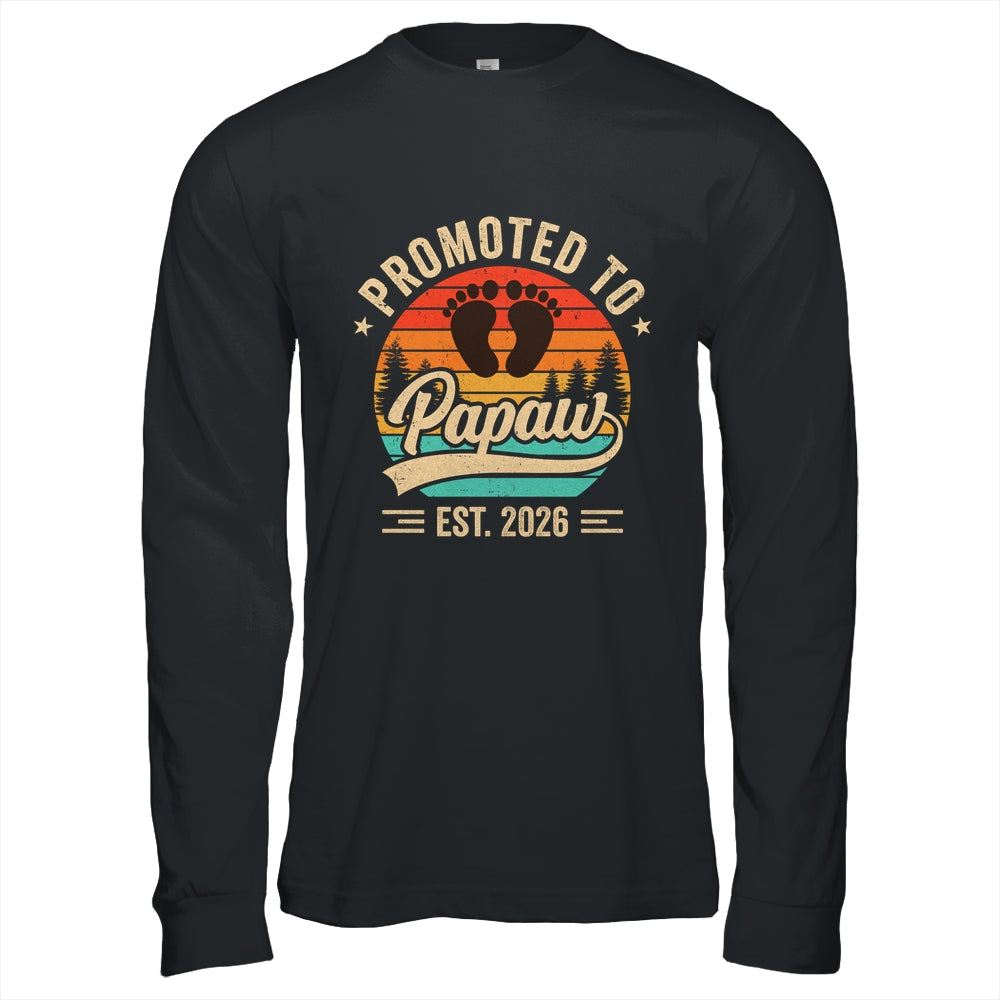 Promoted To Papaw Est 2026 Grandparents Baby Announcement Shirt & Hoodie | teecentury