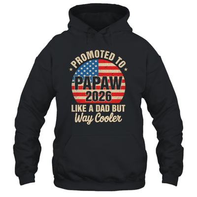Promoted To Papaw Est 2026 Soon To Be New Grandad US Flag Shirt & Hoodie | teecentury