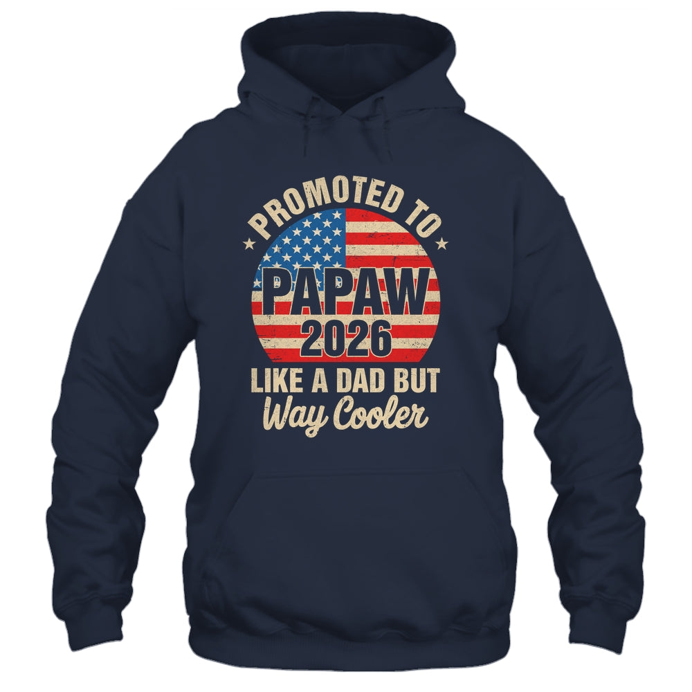 Promoted To Papaw Est 2026 Soon To Be New Grandad US Flag Shirt & Hoodie | teecentury