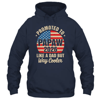 Promoted To Papaw Est 2026 Soon To Be New Grandad US Flag Shirt & Hoodie | teecentury