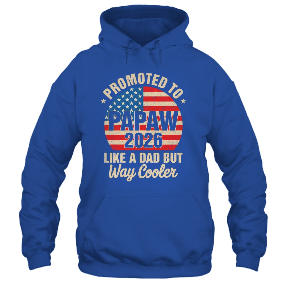 Promoted To Papaw Est 2026 Soon To Be New Grandad US Flag Shirt & Hoodie | teecentury
