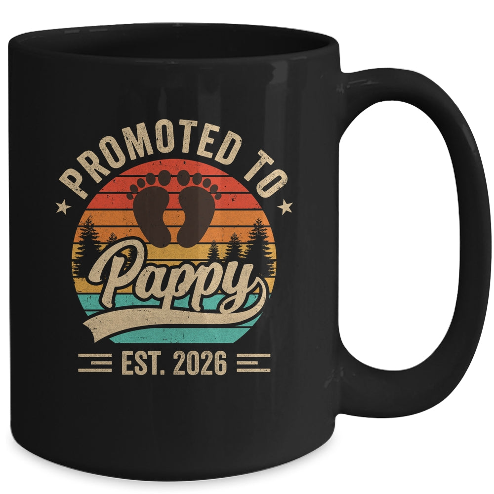 Promoted To Pappy Est 2026 Grandparents Baby Announcement Mug | teecentury