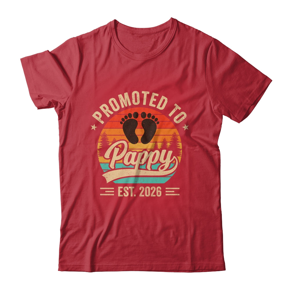Promoted To Pappy Est 2026 Grandparents Baby Announcement Shirt & Hoodie | teecentury
