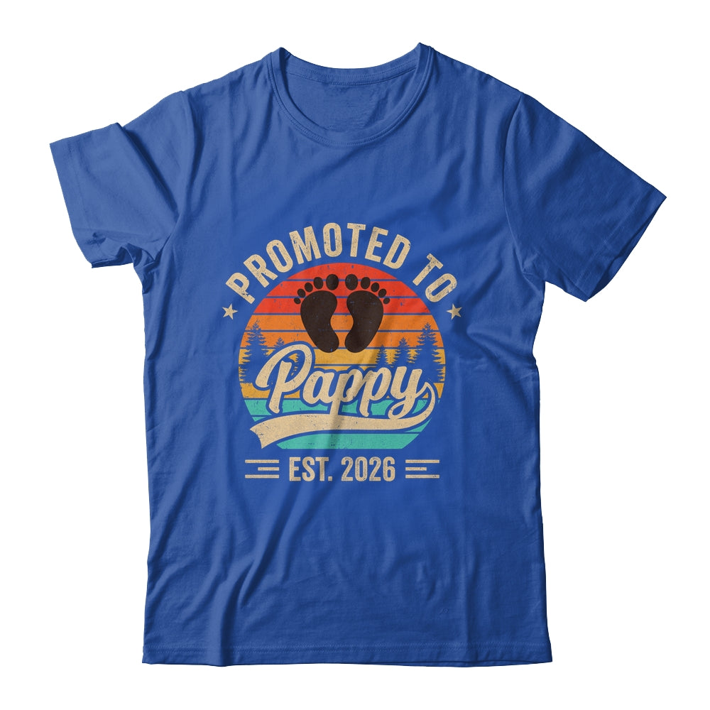 Promoted To Pappy Est 2026 Grandparents Baby Announcement Shirt & Hoodie | teecentury