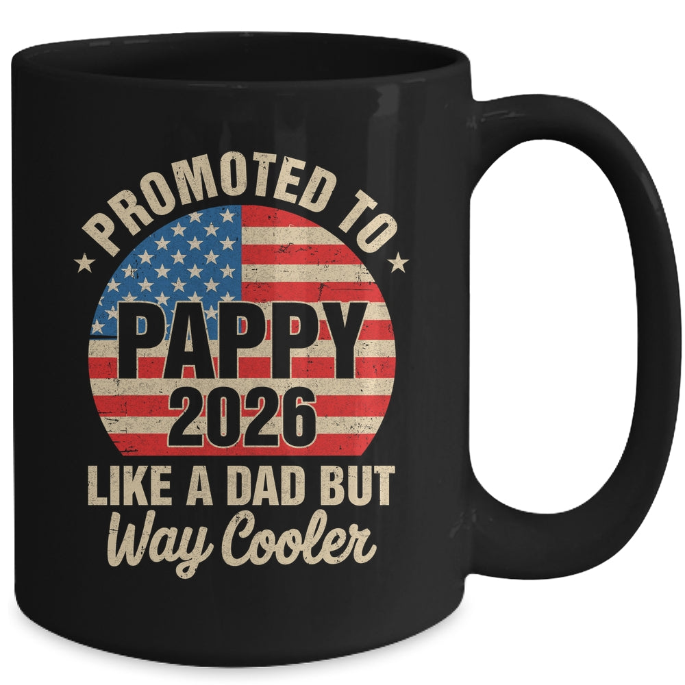 Promoted To Pappy Est 2026 Soon To Be New Grandad US Flag Mug | teecentury