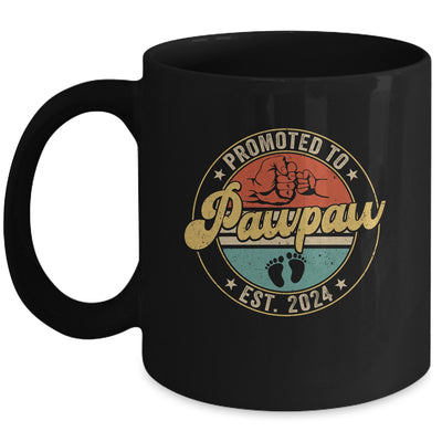 Promoted To Pawpaw 2024 Pregnancy New First Pawpaw Retro Mug | teecentury