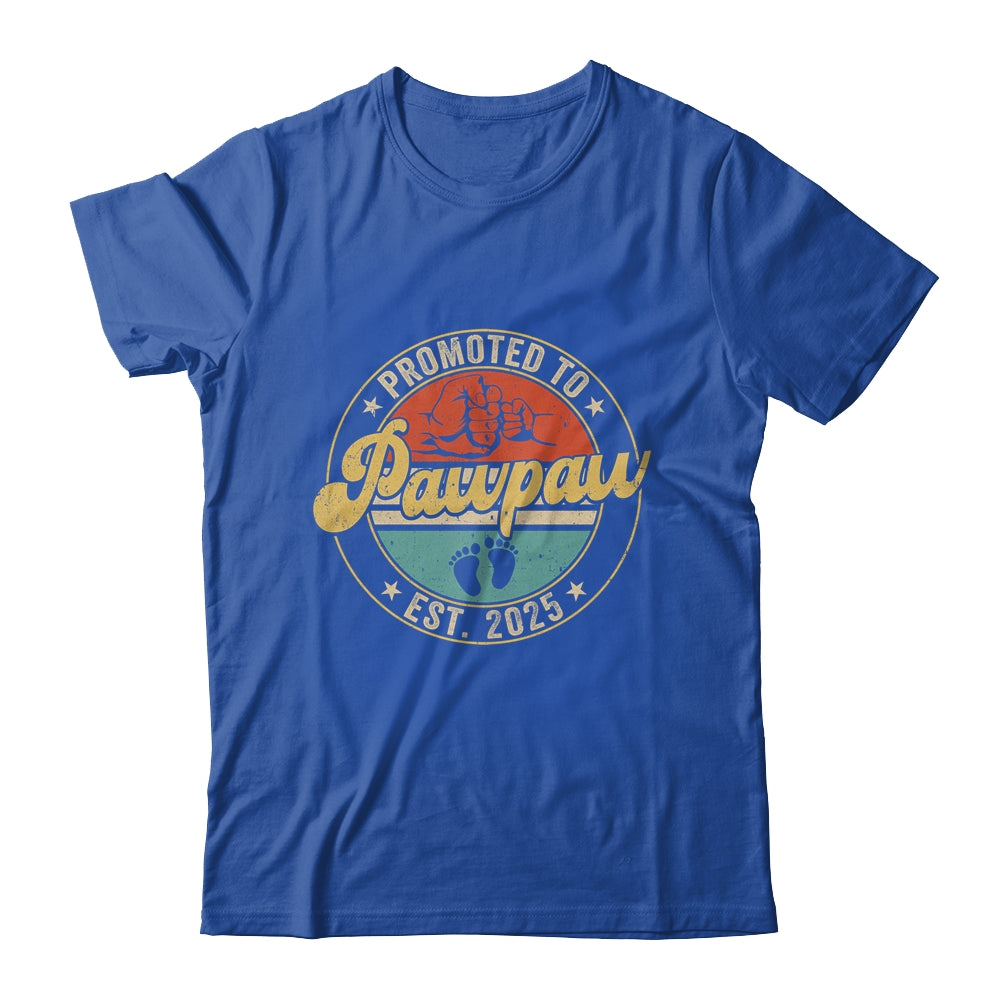 Promoted To Pawpaw 2025 Pregnancy New First Pawpaw Retro Shirt & Hoodie | teecentury