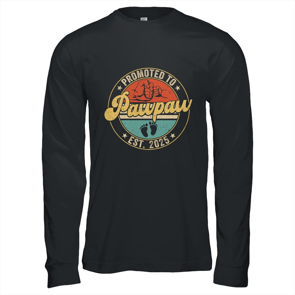 Promoted To Pawpaw 2025 Pregnancy New First Pawpaw Retro Shirt & Hoodie | teecentury
