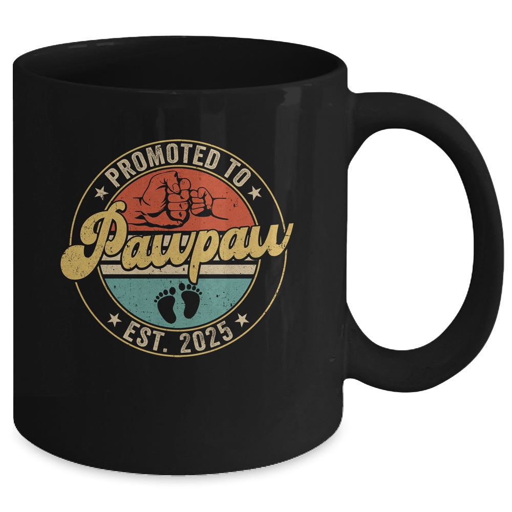 Promoted To Pawpaw 2025 Pregnancy New First Pawpaw Retro Mug | teecentury