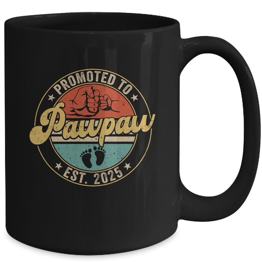 Promoted To Pawpaw 2025 Pregnancy New First Pawpaw Retro Mug | teecentury