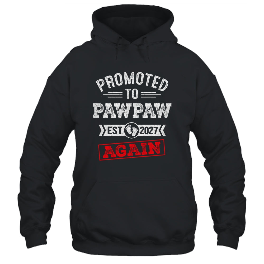 Promoted To Pawpaw Again 2027 Pregnancy Announcement Shirt & Hoodie | teecentury
