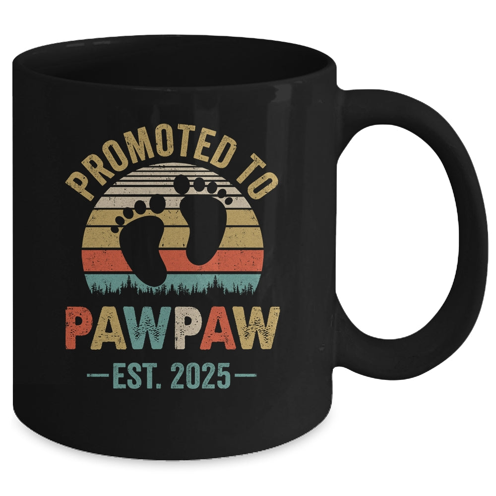 Promoted To Pawpaw Est 2025 Fathers Day Vintage Mug | teecentury