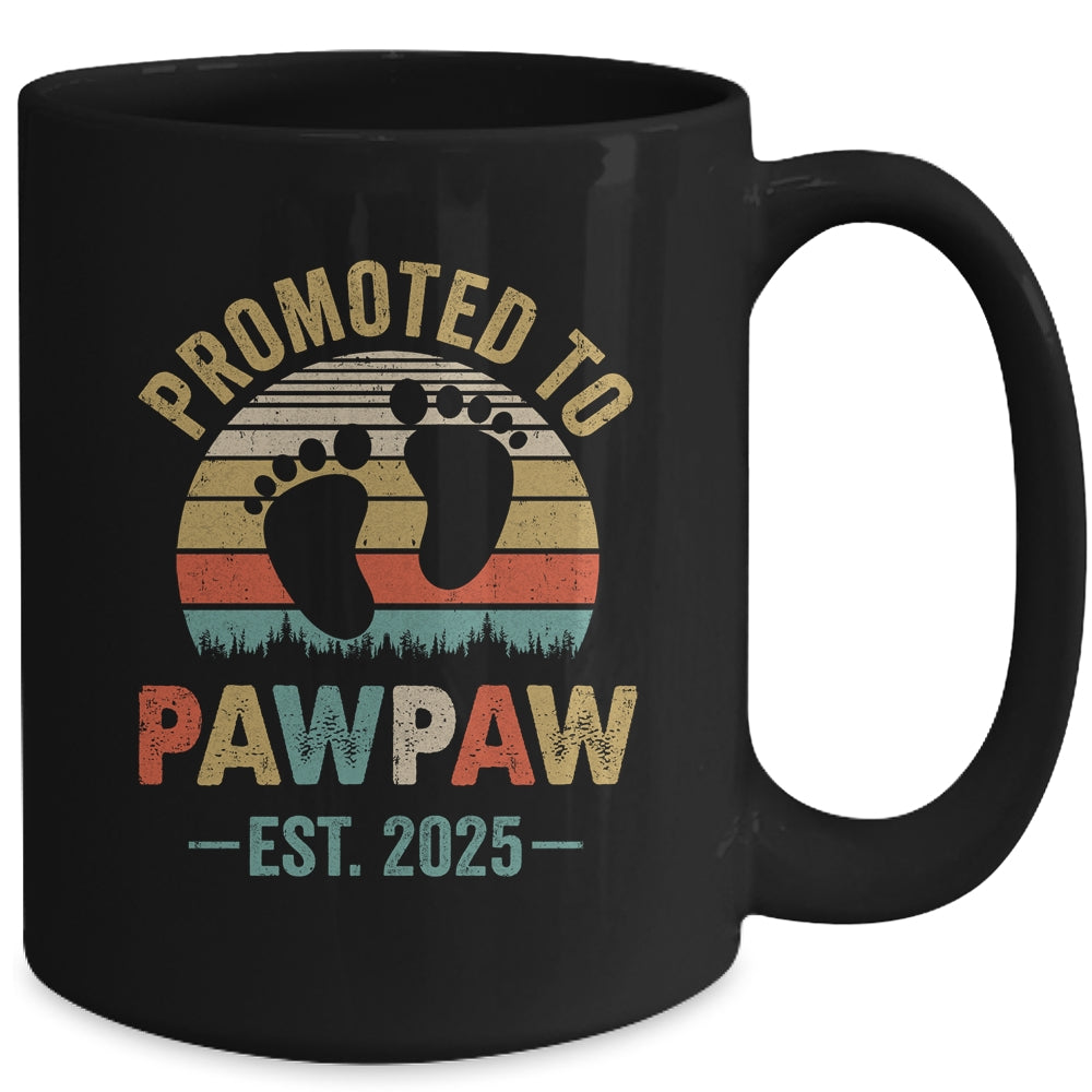 Promoted To Pawpaw Est 2025 Fathers Day Vintage Mug | teecentury