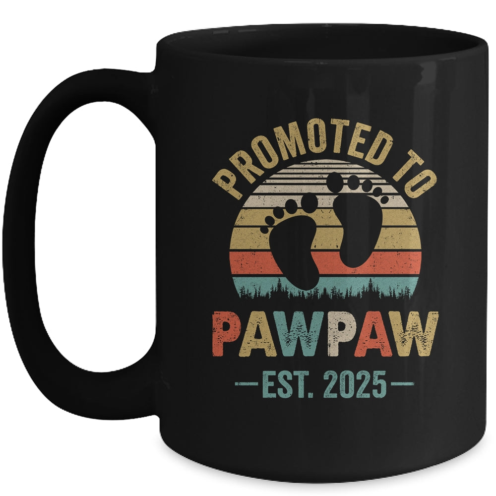 Promoted To Pawpaw Est 2025 Fathers Day Vintage Mug | teecentury