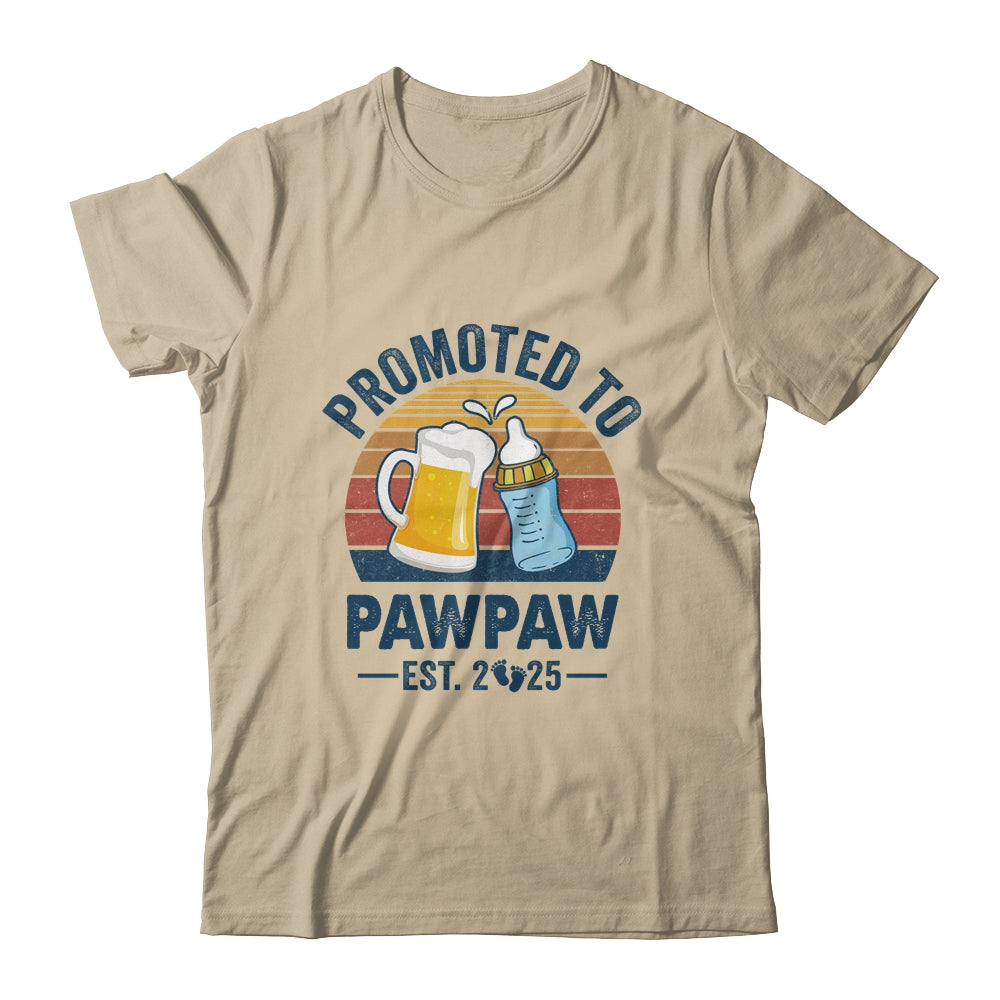 Promoted To Pawpaw Est 2025 First Time Fathers Day Vintage Shirt & Hoodie | teecentury
