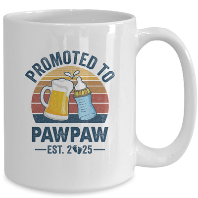 Promoted To Pawpaw Est 2025 First Time Fathers Day Vintage Mug | teecentury