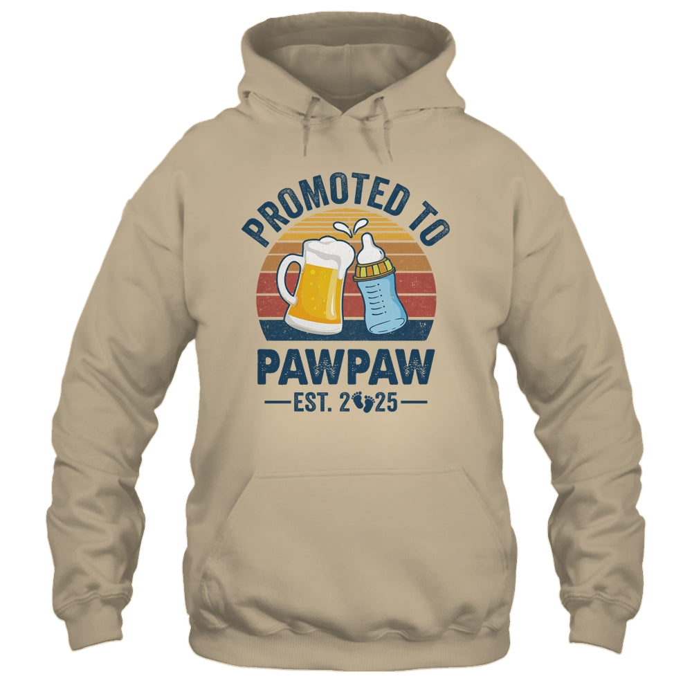 Promoted To Pawpaw Est 2025 First Time Fathers Day Vintage Shirt & Hoodie | teecentury