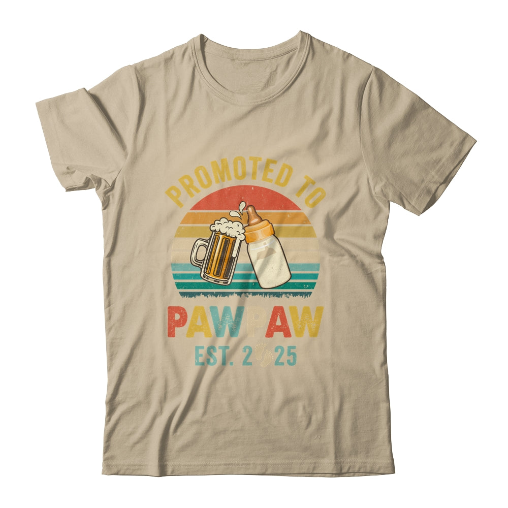 Promoted To Pawpaw Est 2025 Vintage New Pawpaw Fathers Day Shirt & Hoodie | teecentury
