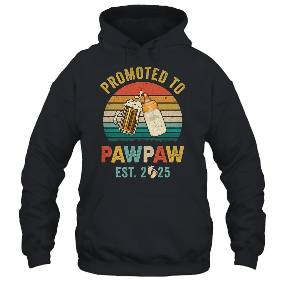 Promoted To Pawpaw Est 2025 Vintage New Pawpaw Fathers Day Shirt & Hoodie | teecentury