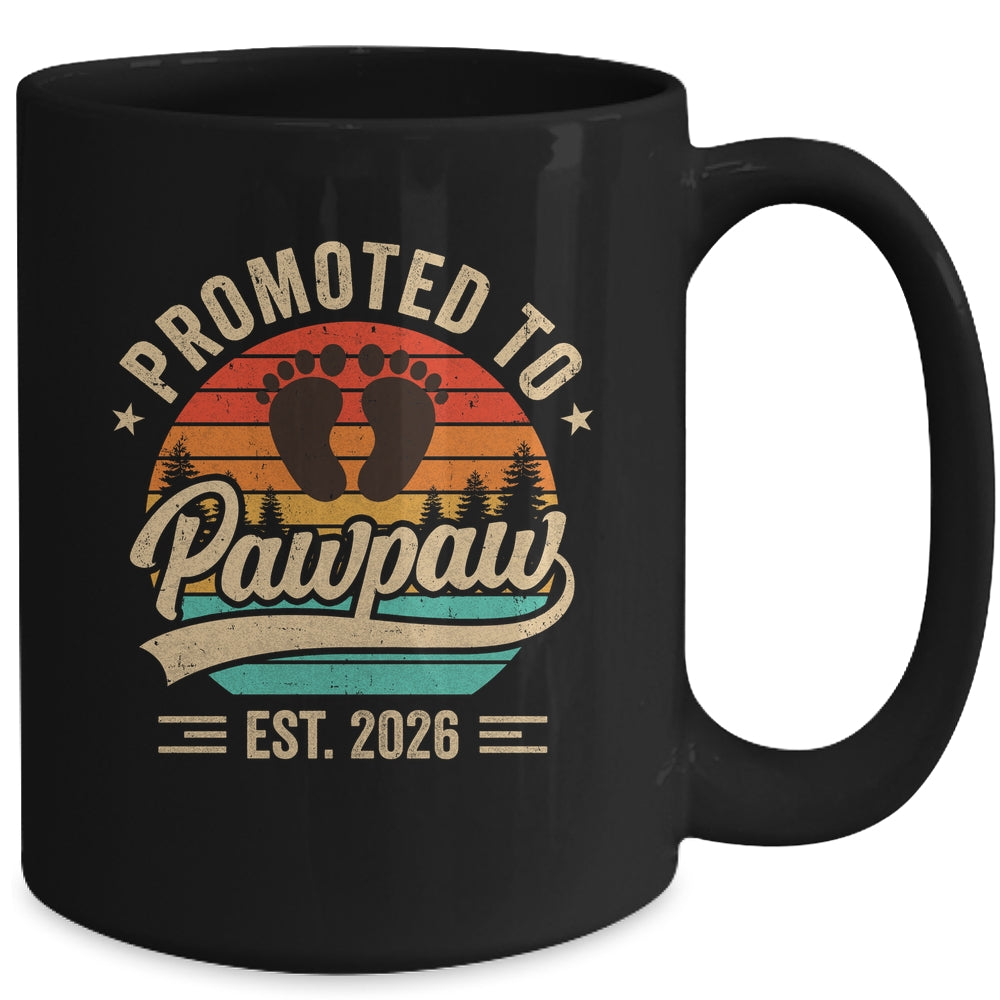 Promoted To Pawpaw Est 2026 Grandparents Baby Announcement Mug | teecentury
