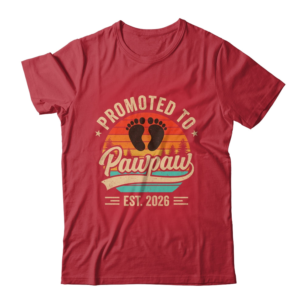 Promoted To Pawpaw Est 2026 Grandparents Baby Announcement Shirt & Hoodie | teecentury