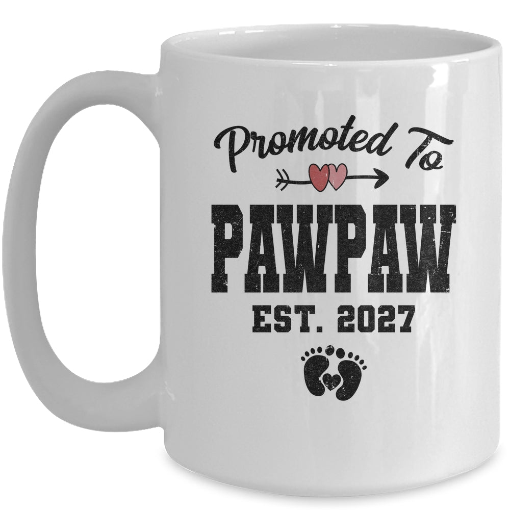 Promoted To Pawpaw Est 2027 First Time Fathers Day Mug | teecentury