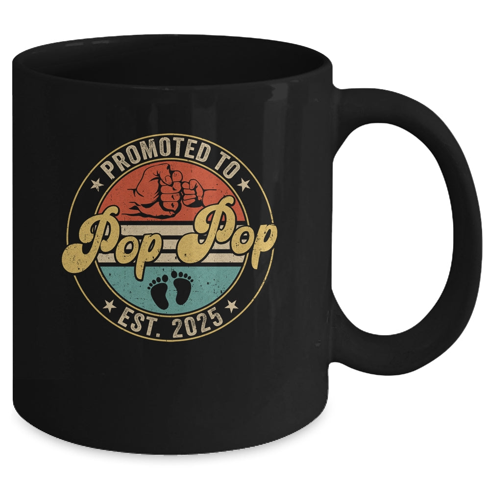 Promoted To Pop Pop 2025 Pregnancy New First Pop Pop Retro Mug | teecentury