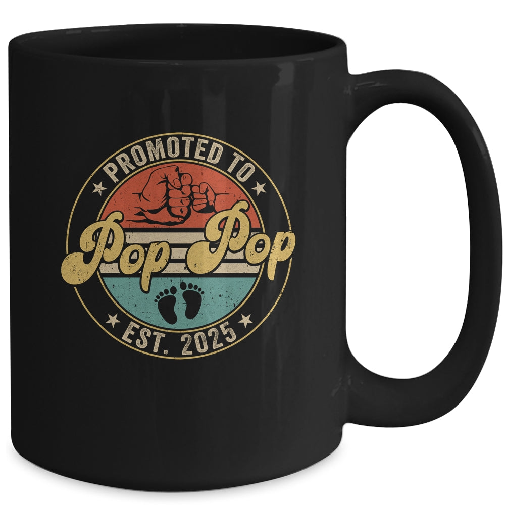 Promoted To Pop Pop 2025 Pregnancy New First Pop Pop Retro Mug | teecentury